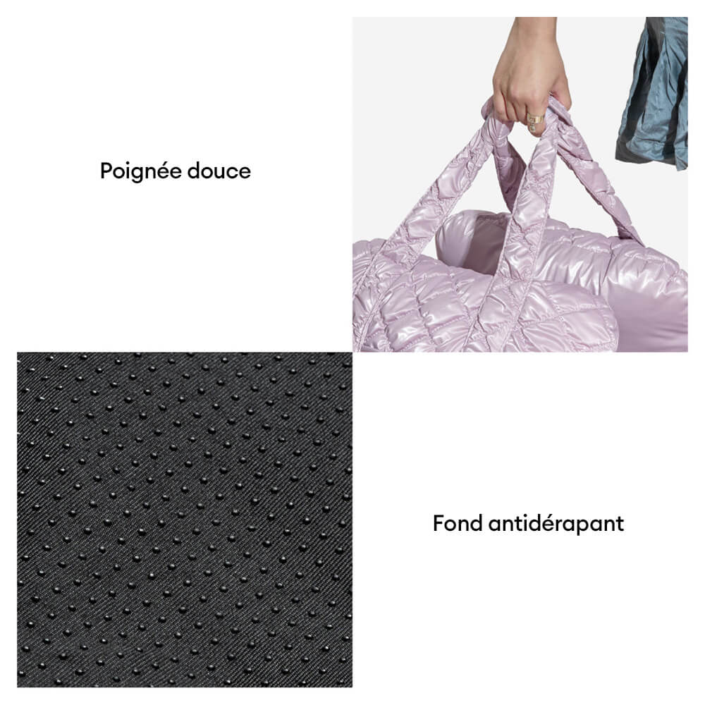 Siège auto pour chien en velours matelassé Luxe Nuage