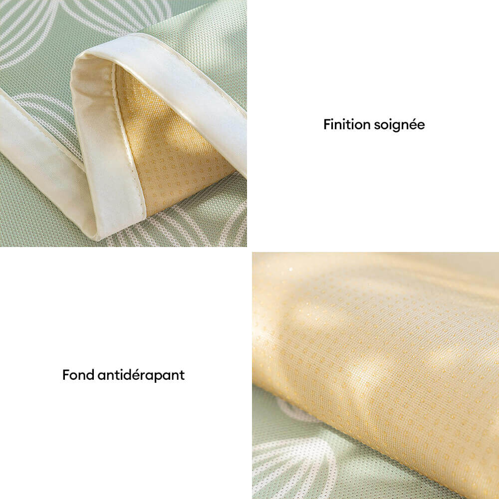 Housse de canapé anti-dérapante en soie glacée à motif floral frais