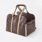 Siège pour animaux de compagnie et transporter de voiture en cuir artificiel deluxe, console centrale de sécurité 3-en-1.