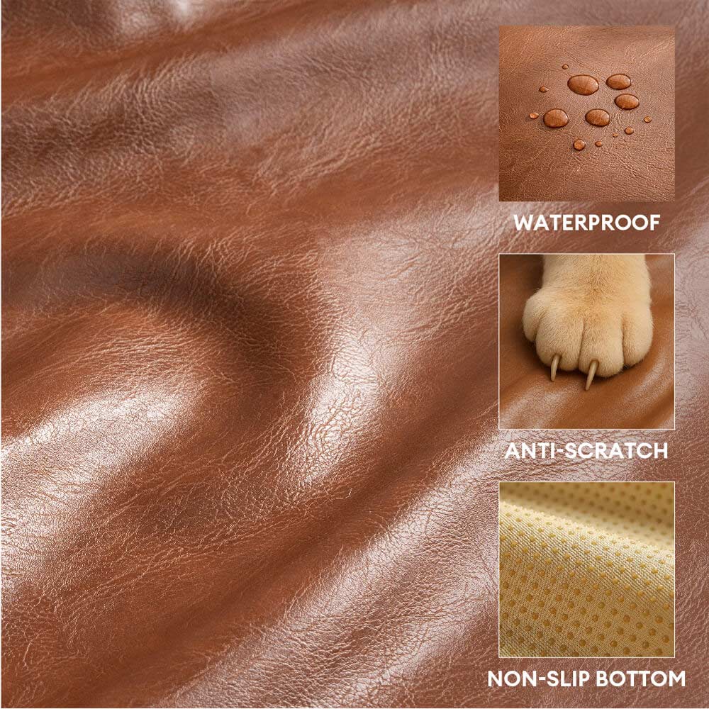 Lit pour chien en simili cuir luxueux imperméable et amovible