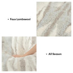 Lit pour chien large en fausse laine d’agneau artistique chaud résistant aux griffures et confortable pour un sommeil profond