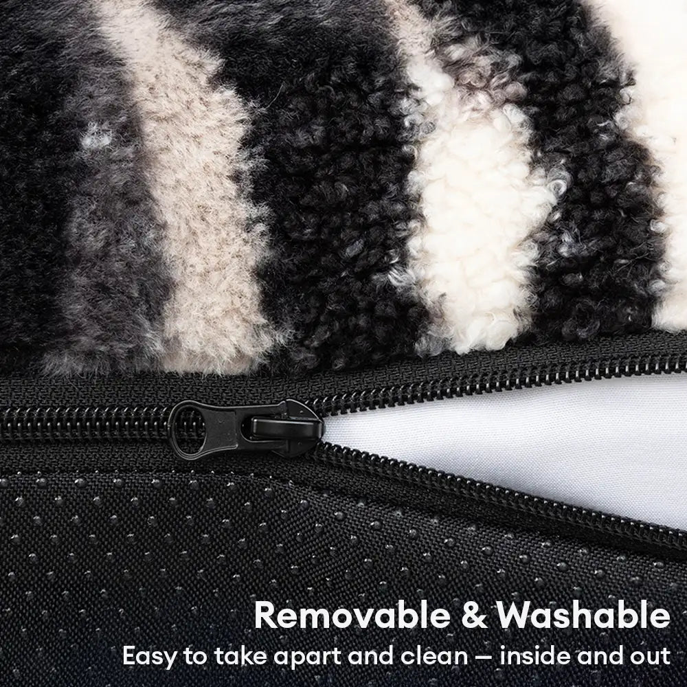 Lit pour chien large en fausse laine d’agneau artistique chaud résistant aux griffures et confortable pour un sommeil profond