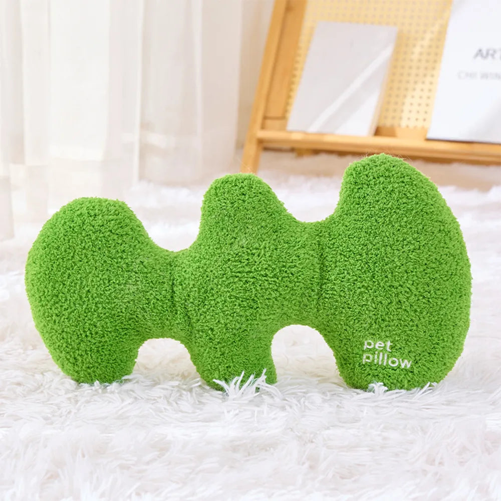 Coussin jouet pour chien en forme d’os avec couineur