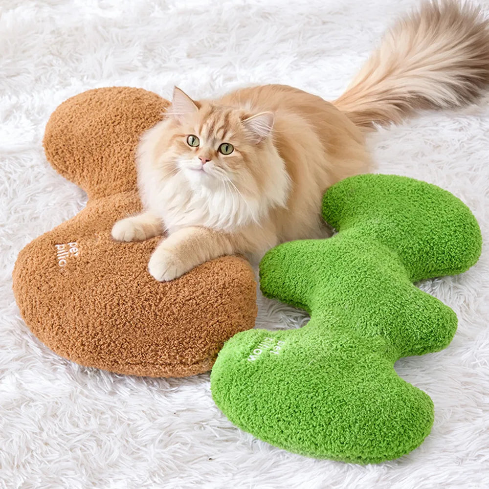 Coussin jouet pour chien en forme d’os avec couineur