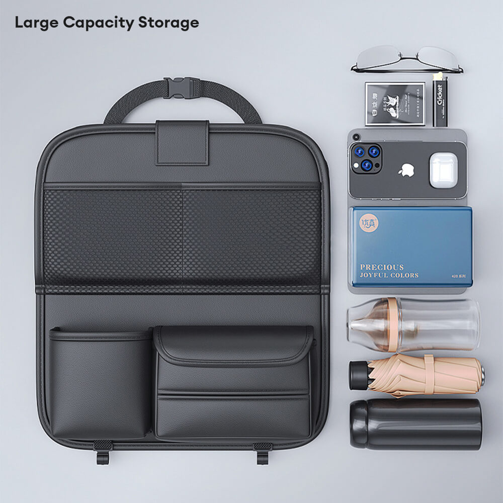 Organisateur pliable pour siège arrière de voiture avec plateau