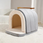 Caverne pour chat et chien chaude et douillette style grotte pour un sommeil profond