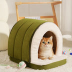 Caverne pour chat et chien chaude et douillette style grotte pour un sommeil profond