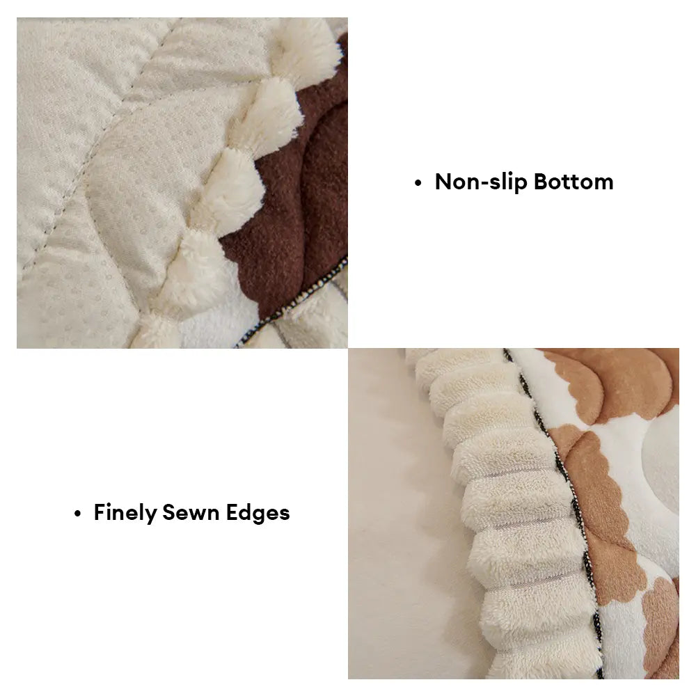 Housse de canapé en velours à carreaux matelassée et antidérapante