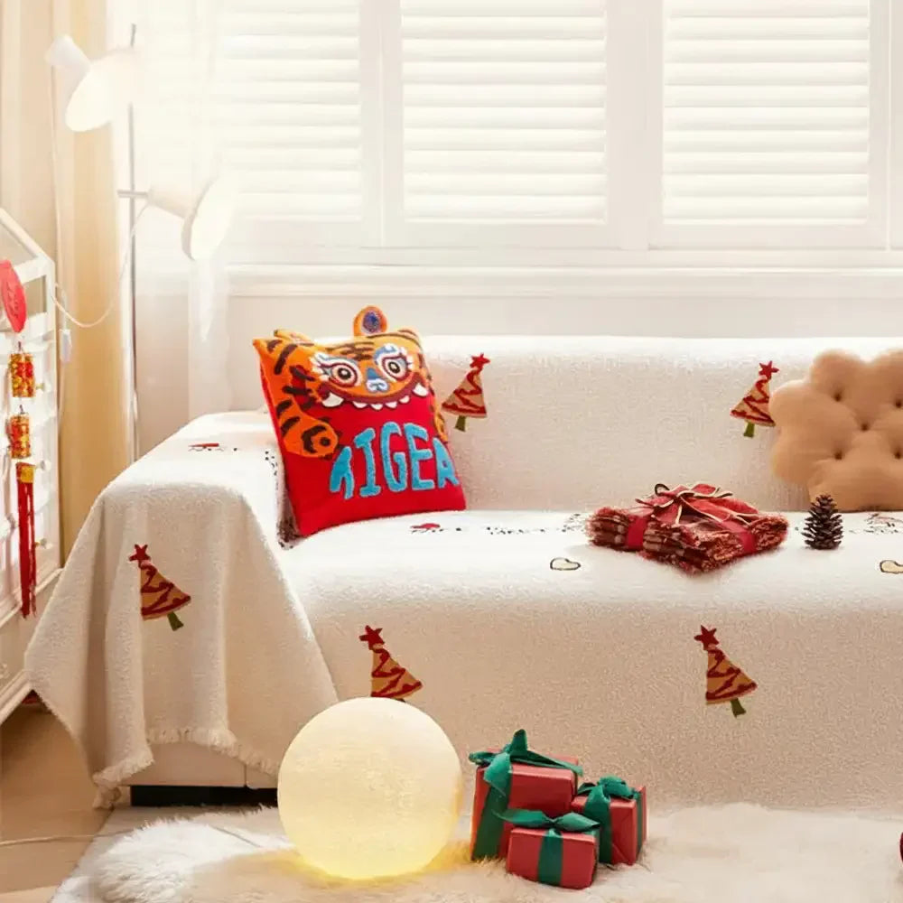 Couverture de canapé en peluche épaisse chic de sapin de Noël