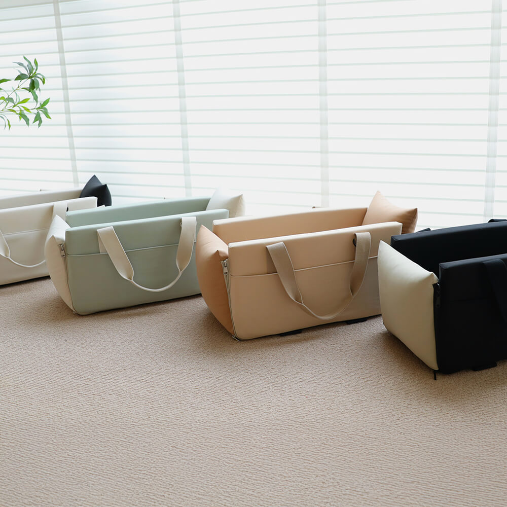 Transporteur de voyage pour animaux de compagnie portable et imperméable avec bloc de couleurs pour console de voiture