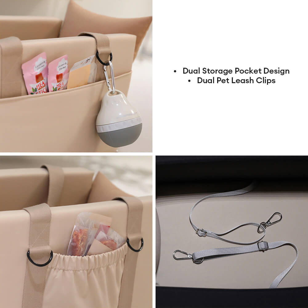 Transporteur de voyage pour animaux de compagnie portable et imperméable avec bloc de couleurs pour console de voiture