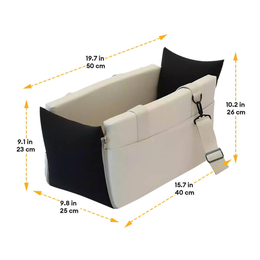 Transporteur de voyage pour animaux de compagnie portable et imperméable avec bloc de couleurs pour console de voiture