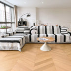 Housse de canapé en chenille rayée résistante aux égratignures tendance