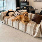 Housse de canapé en chenille rayée résistante aux égratignures tendance