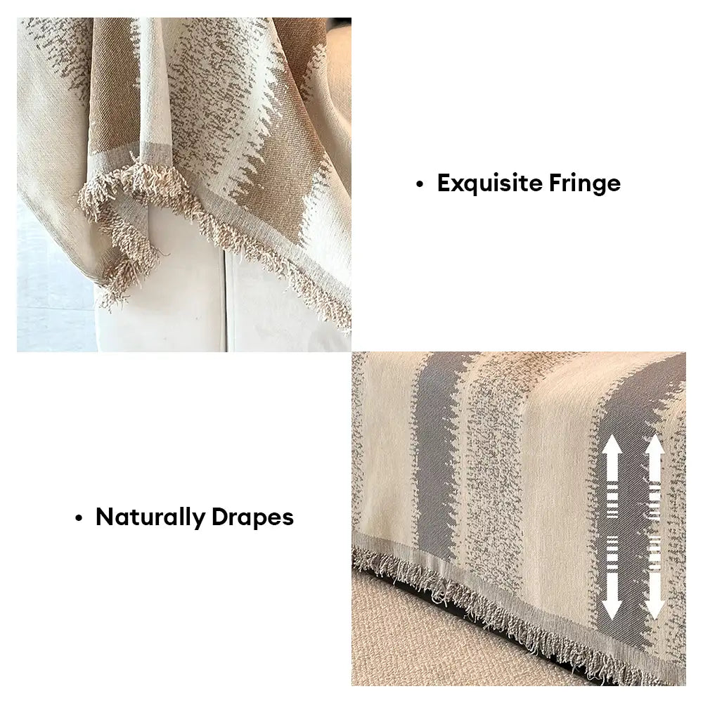 Housse de canapé en chenille rayée résistante aux égratignures tendance