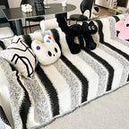 Housse de canapé en chenille rayée résistante aux égratignures tendance