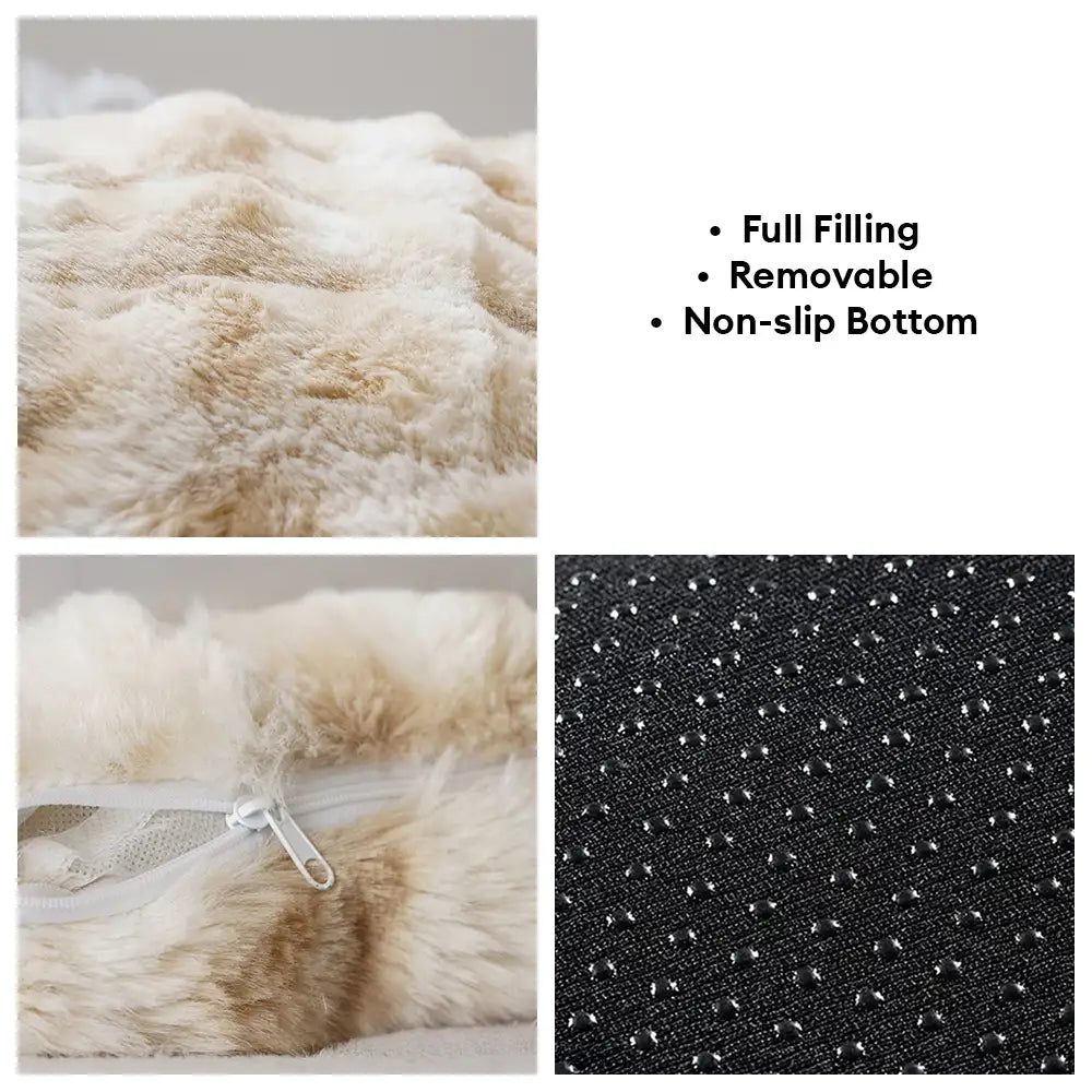 Lit moelleux en velours faux lapin pour chiens et chats