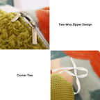 Ensemble de draps réversibles en velours de lait et sherpa à imprimé floral