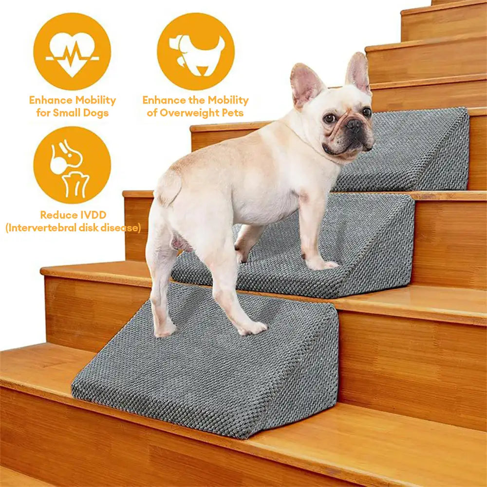 Rampes d'escalier modulaires en mousse pour chiens avec fixation Velcro