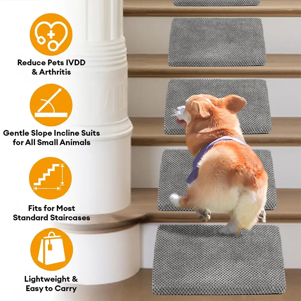 Rampes d'escalier modulaires en mousse pour chiens avec fixation Velcro