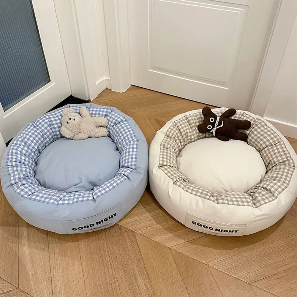 Bonne nuit lit apaisant pour chien avec sommeil profond et jouet ours