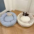 Bonne nuit lit apaisant pour chien avec sommeil profond et jouet ours