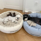 Bonne nuit lit apaisant pour chien avec sommeil profond et jouet ours