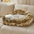 Canapé lit en peluche confortable pour chiens et chats tie dye jungle secret