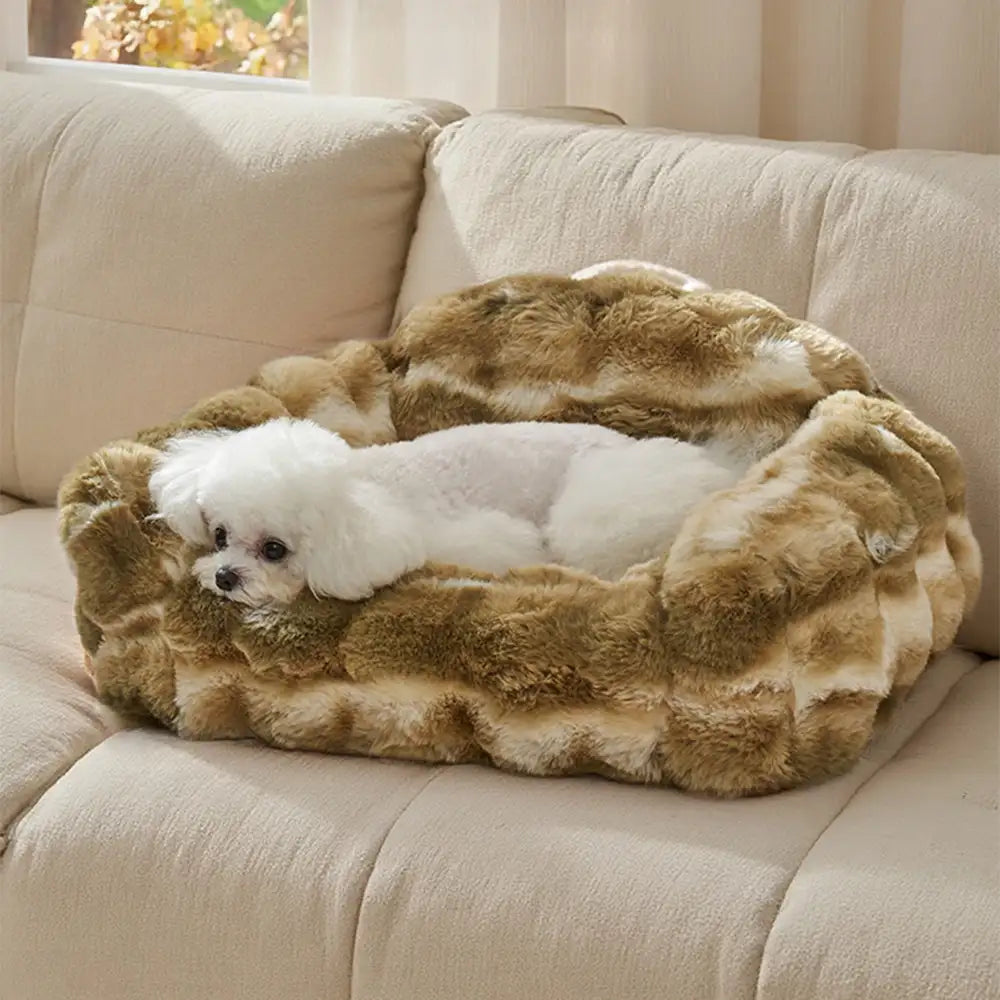 Canapé lit en peluche confortable pour chiens et chats tie dye jungle secret