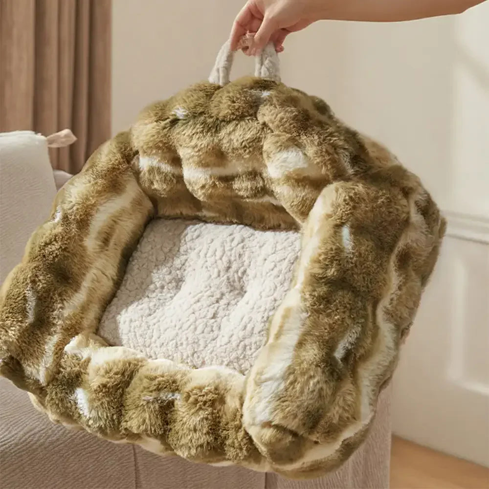 Canapé lit en peluche confortable pour chiens et chats tie dye jungle secret