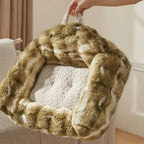 Canapé lit en peluche confortable pour chiens et chats tie dye jungle secret