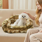 Canapé lit en peluche confortable pour chiens et chats tie dye jungle secret