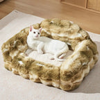 Canapé lit en peluche confortable pour chiens et chats tie dye jungle secret
