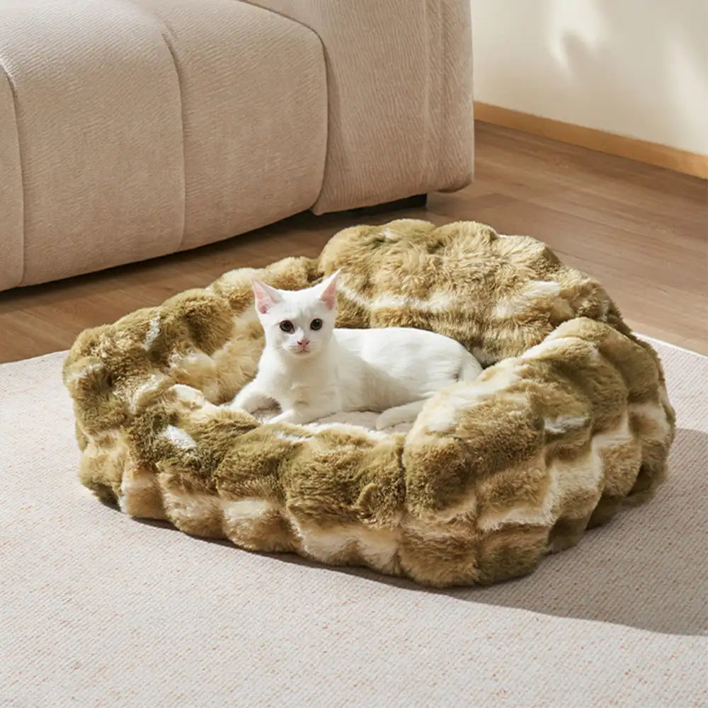 Canapé lit en peluche confortable pour chiens et chats tie dye jungle secret