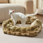 Canapé lit en peluche confortable pour chiens et chats tie dye jungle secret