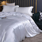 Parure de draps de lit en satin double face brillant luxueux et rafraîchissant