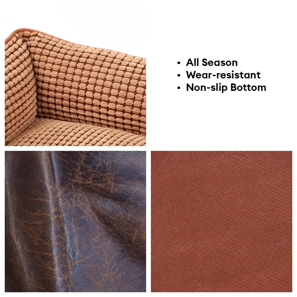 Lit pour chien luxe faux cuir doux polaire lavable