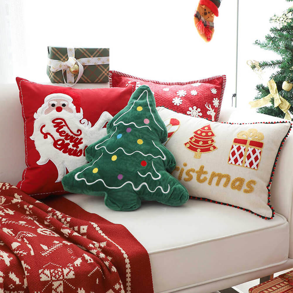 Coussin décoratif pour canapé lombaire pour la maison motif joyeux Noël