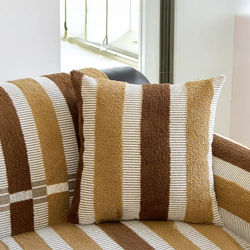 Couvre-canapé antidérapant en chenille résistant aux rayures, de style moderniste du milieu du siècle.