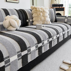 Couvre-canapé antidérapant en chenille résistant aux rayures, de style moderniste du milieu du siècle.