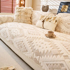 Couvre-canapé moderne géométrique épais en peluche anti-rayures et antidérapant