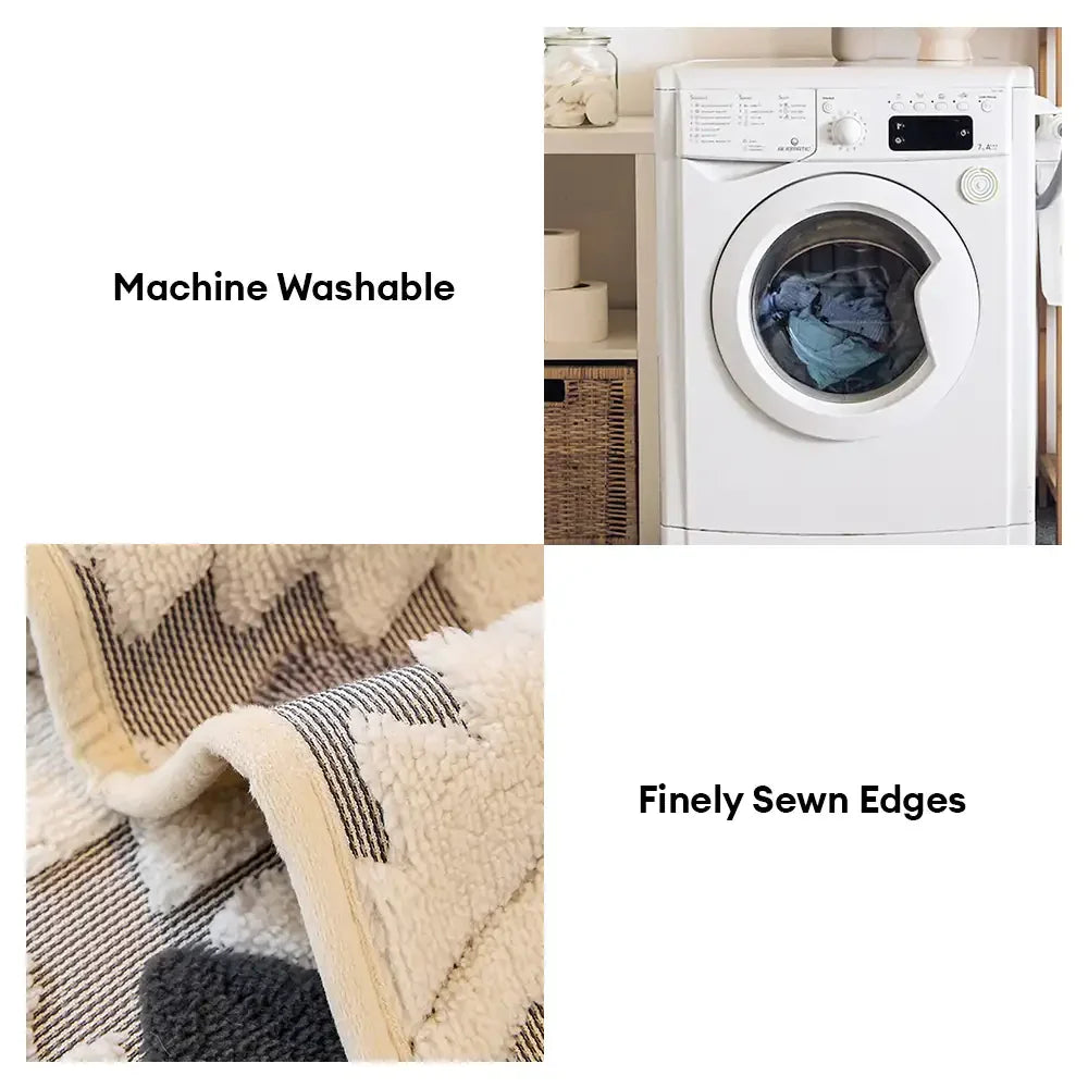 Couvre-canapé moderne géométrique épais en peluche anti-rayures et antidérapant