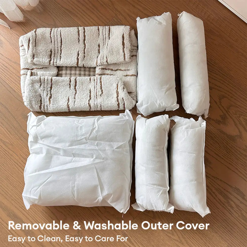 Lit pour chien moderne en plaid épais matelassé carré apaisant