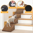 Rampes d'escalier modulaires en mousse pour chiens avec fixation Velcro
