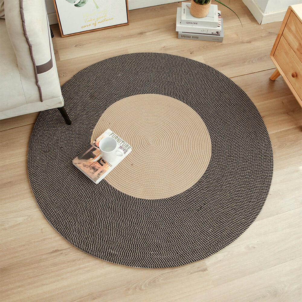 Tapis en jute tissé à la main style nordique durable avec franges pour chat