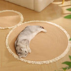 Tapis en jute tissé à la main style nordique durable avec franges pour chat