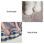 Lit chien velours Teddy ovale grand espace confortable sommeil profond forme donut