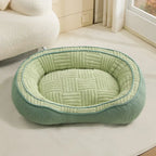 Lit chien velours Teddy ovale grand espace confortable sommeil profond forme donut