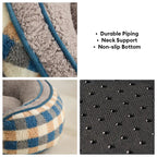 Lit chien velours Teddy ovale grand espace confortable sommeil profond forme donut