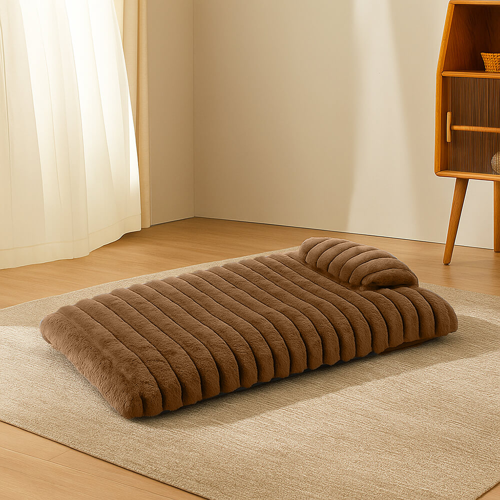 Coussin épais en peluche douillet pour chien avec oreiller apaisant